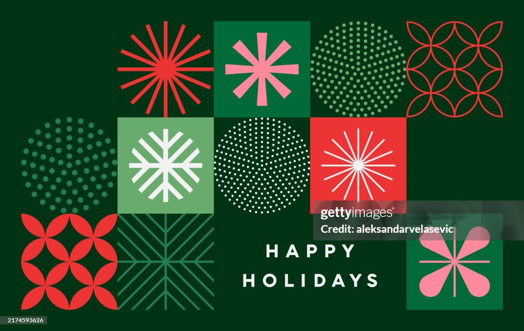 Abstract Geometric Christmas Holiday Card