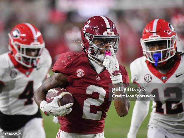 Alabama Crimson Tide wide receiver Ryan Williams celebrates the go ahead touchdown during the college football game between the Georgia Bulldogs and...