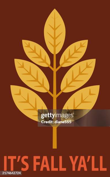 Its Fall Yall Yellow Leaves Fall Thanksgiving Greeting Card Design In ...