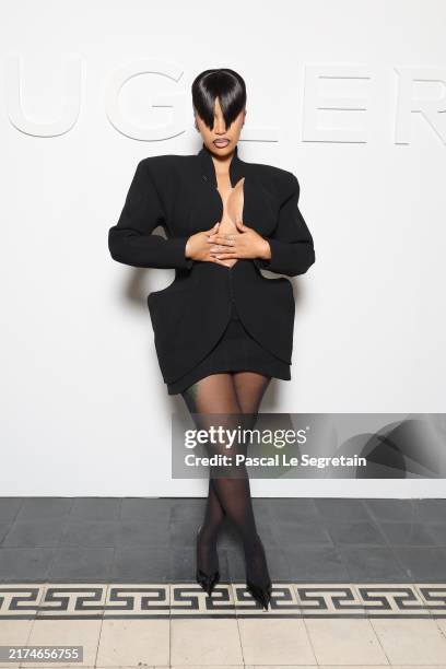 Cardi B attends the Mugler Womenswear Spring-Summer 2025 show as part of Paris Fashion Week on September 26, 2024 in Paris, France.
