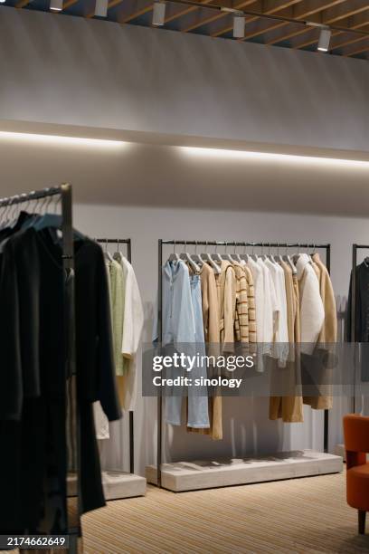 clothing store in the mall - clothes shop stock pictures, royalty-free photos & images