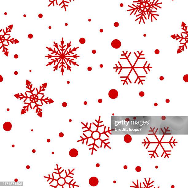 winter seamless pattern - pixel perfect - red and white backgrounds stock illustrations