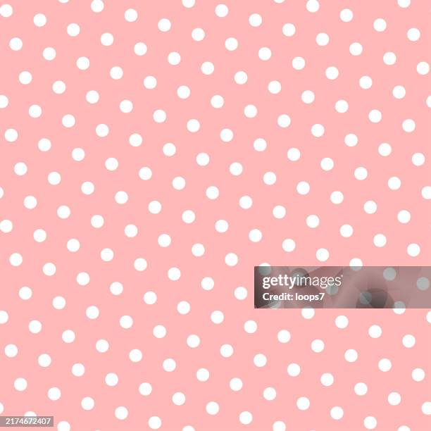 seamless white polka dot pattern on pink background - pixel perfect - sweet spot stock illustrations