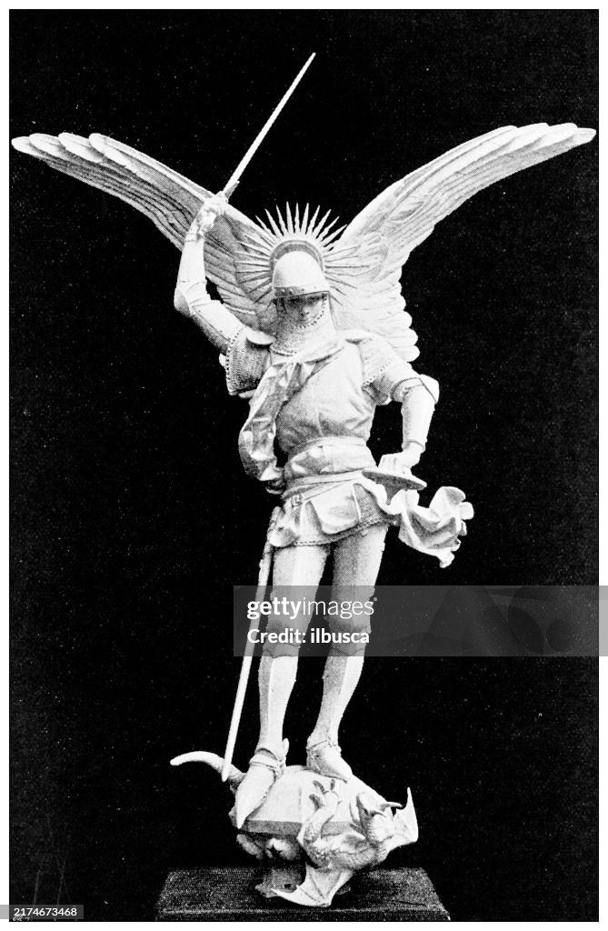 19th century sculpture statue: Saint Michael, E. Frémiet