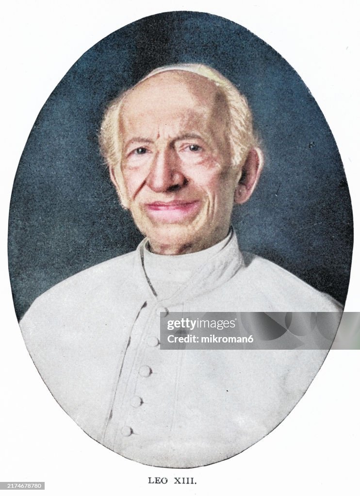 Portrait of Pope Leo XIII - head of the Catholic Church from 20 February 1878 to his death in 1903