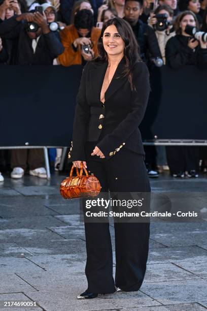 Géraldine Nakache attends the Schiaparelli Womenswear Spring-Summer 2025 show as part of Paris Fashion Week on September 26, 2024 in Paris, France.