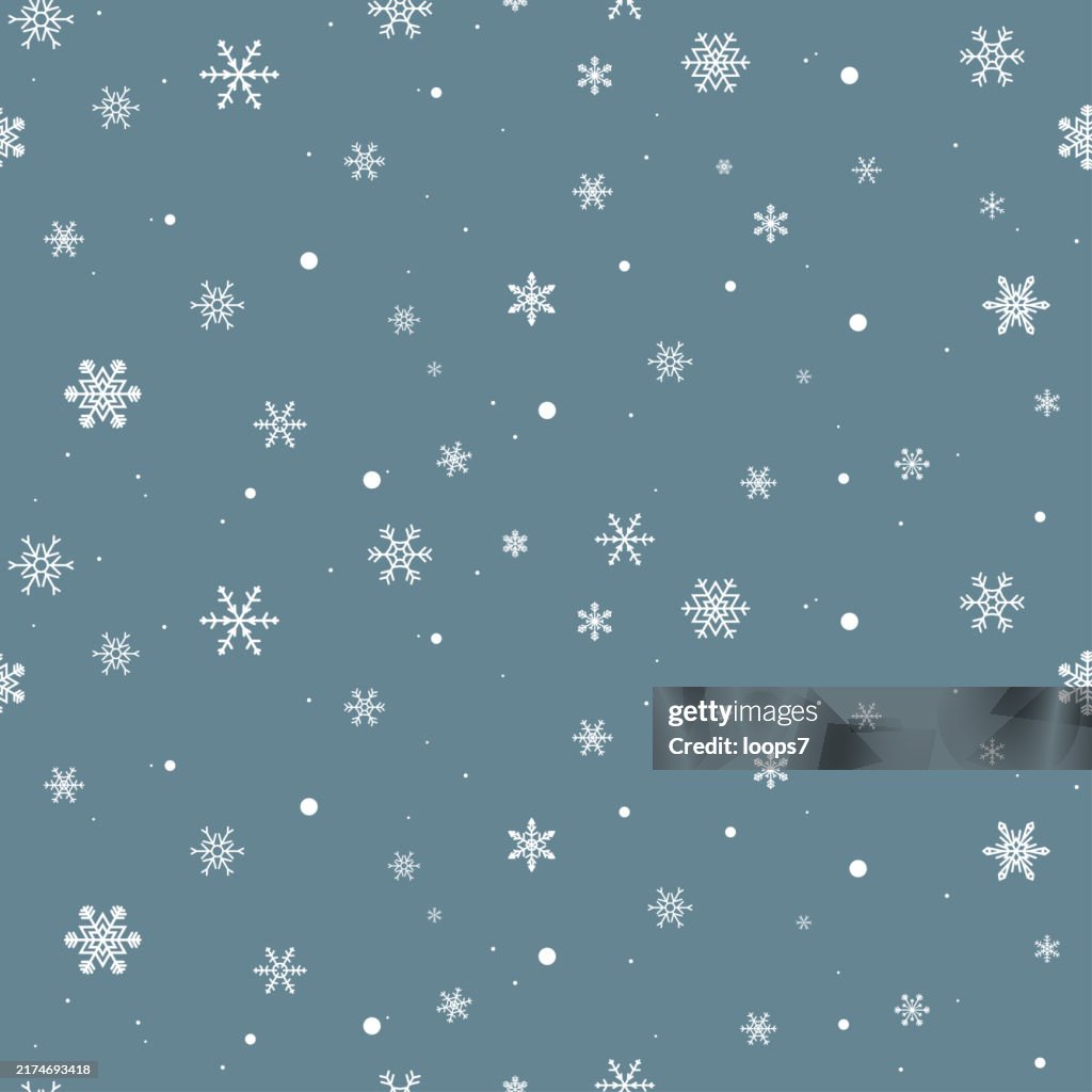 Snowflake Christmas Background - Pixel Perfect Seamless Vector Pattern