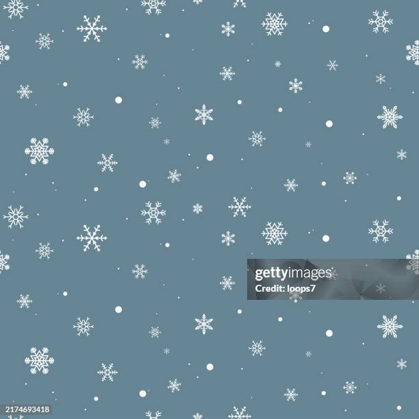 snowflake christmas background - pixel perfect seamless vector pattern - blue celebration background stock illustrations