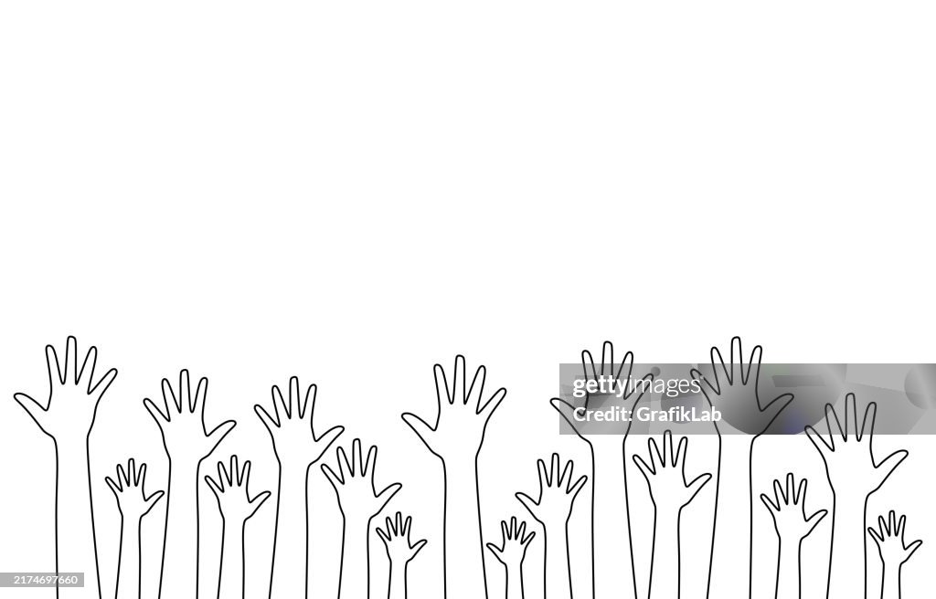 Hand Held Out For Help Unity Unity And Supporting Hands Raised Hands Illustration High-Res Vector ...