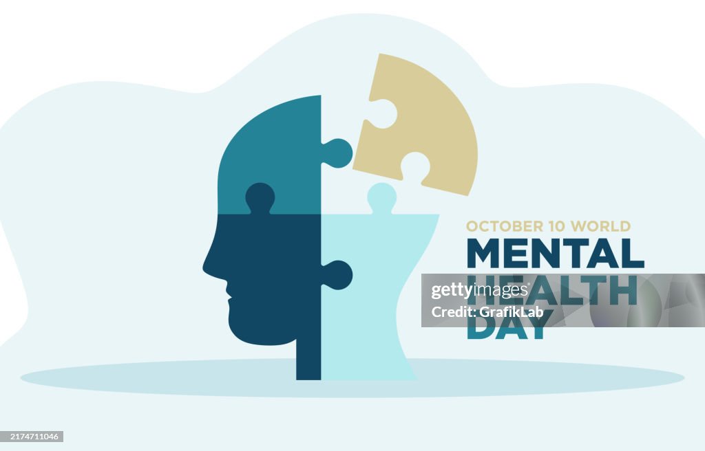 Human head creative global mental health day poster
