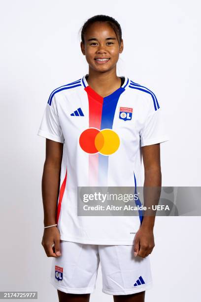 Alice Sombath of Olympique Lyonnais poses for a portrait during the Olympique Lyonnais Portraits Session nat Groupama Stadium on September 11, 2024...