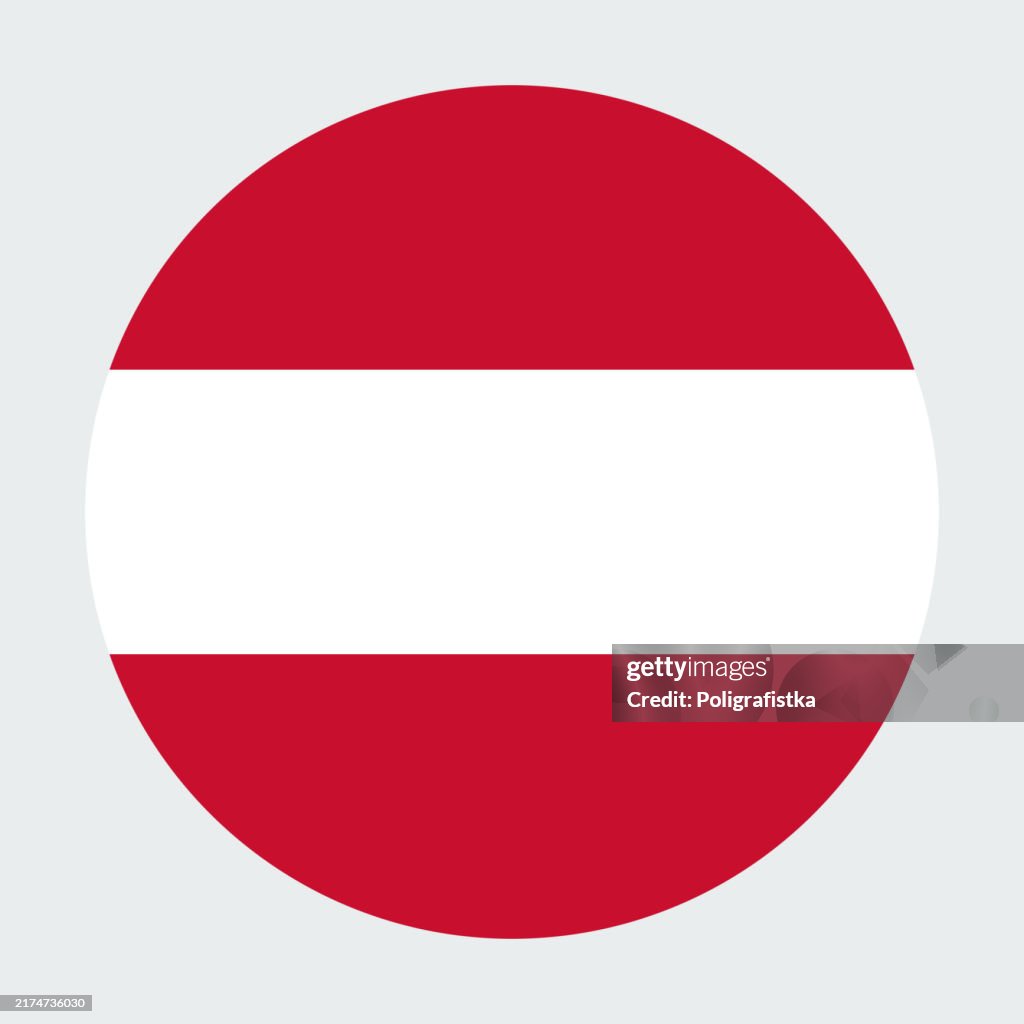 Vector round icon - flag of Austria