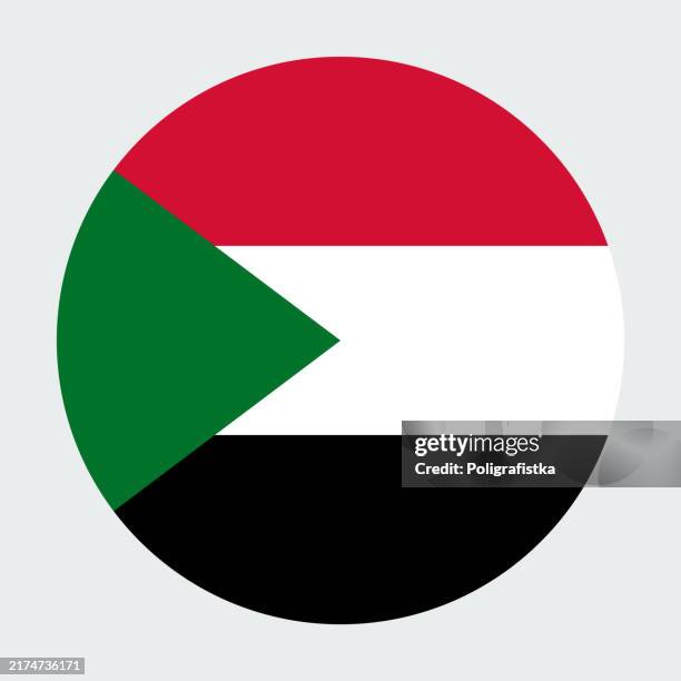 vector round icon - flag of sudan - sudan flag stock illustrations