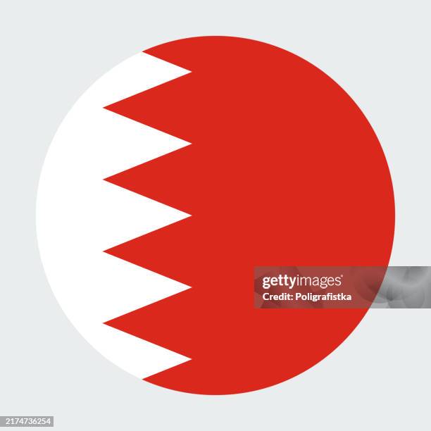vector round icon - flag of bahrain - bahraini flag stock illustrations