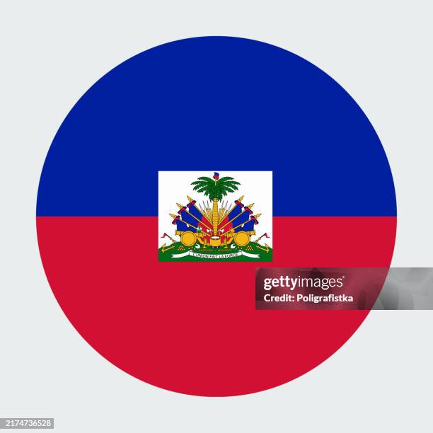 vector round icon - flag of haiti - haiti stock illustrations