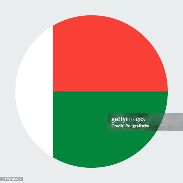 vector round icon - flag of madagascar - madagascar stock illustrations