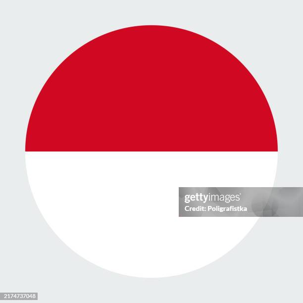 vector round icon - flag of monaco - monaco stock illustrations