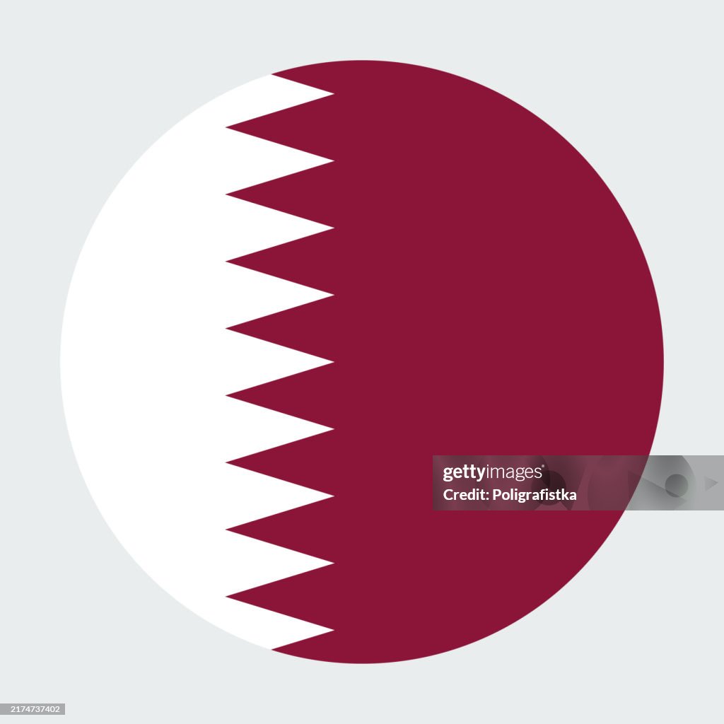 Vector round icon - flag of Qatar