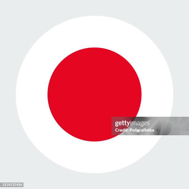 vector round icon - flag of japan - japanese flag stock illustrations