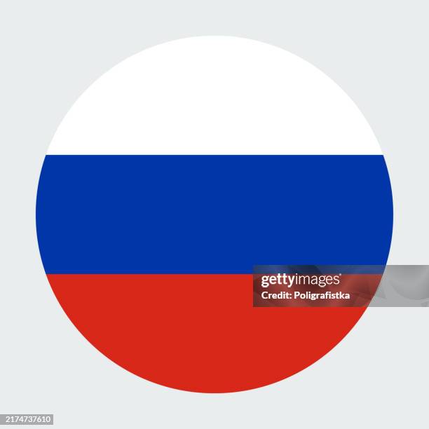 vector round icon - flag of russia - russian flag stock illustrations