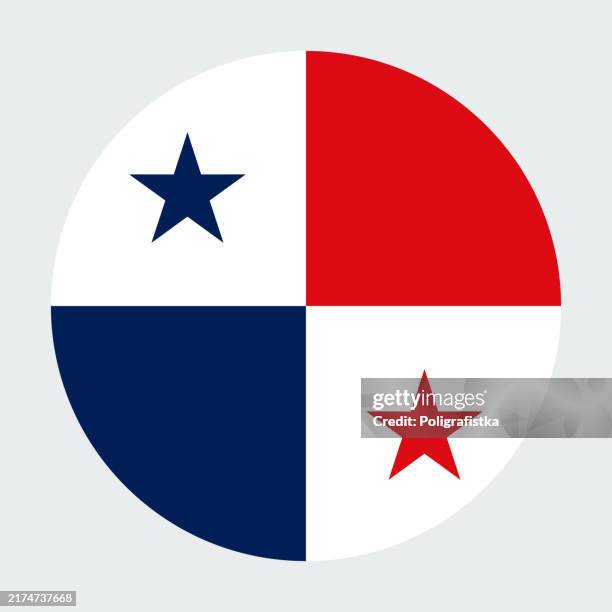 vector round icon - flag of panama - square flag stock illustrations