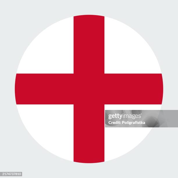 vector round icon - flag of england - england flag stock illustrations