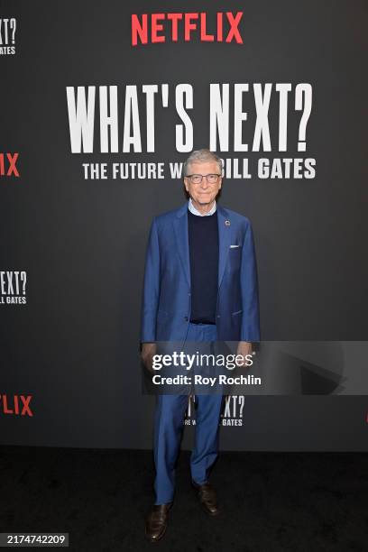 Bill Gates attends "What’s Next? The Future With Bill Gates" a special conversation at The Paris Theater on September 26, 2024 in New York City.