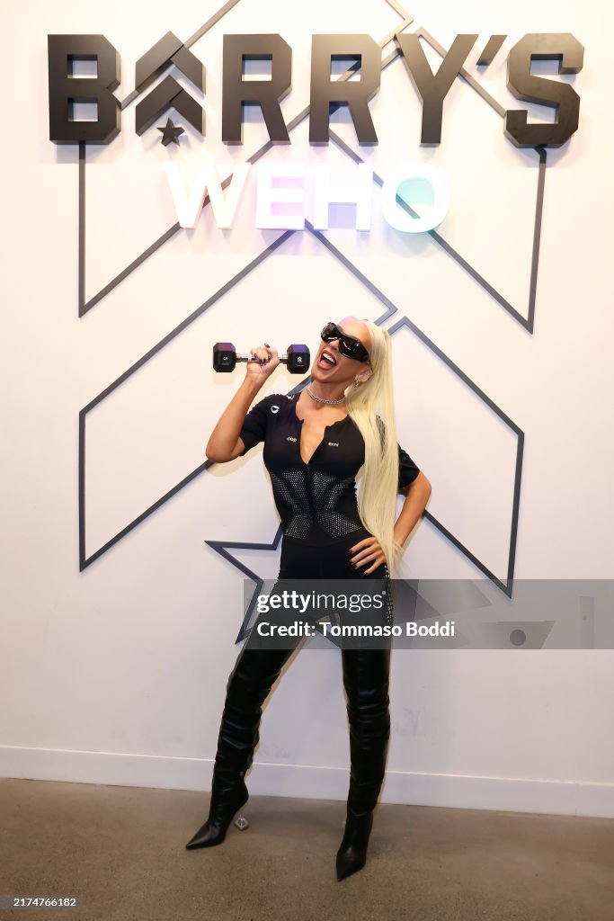 Christina Aguilera Celebrates 25 Years Of Self-Titled Album At Barry's WeHo