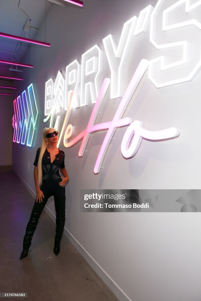 Christina Aguilera Celebrates 25 Years Of Self-Titled Album At Barry's WeHo