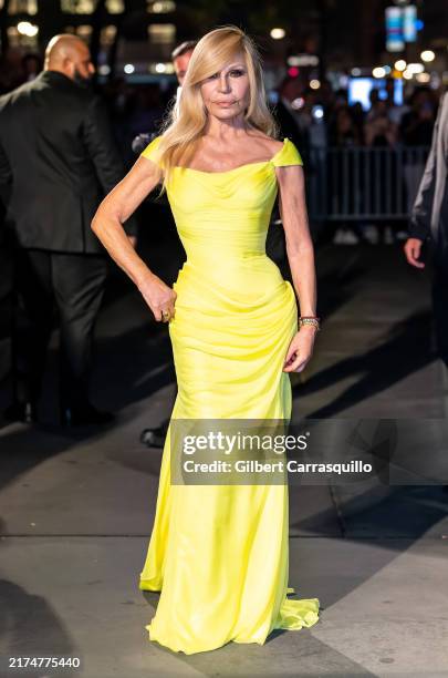 Fashion designer Donatella Versace is seen arriving to the Clooney Foundation for Justice's The Albies at New York Public Library on September 26,...