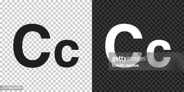 letter c - uppercase and lowercase. icon for design on blank background - c logo stock illustrations