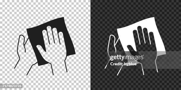 clean and sanitize hands with wipes. icon for design on blank background - using kitchen roll stock illustrations