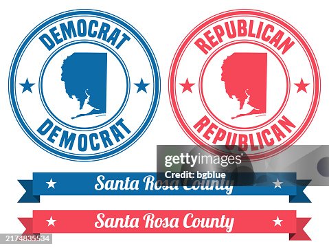 Santa Rosa County Florida Map On Rubber Stamp With Banner High-Res ...