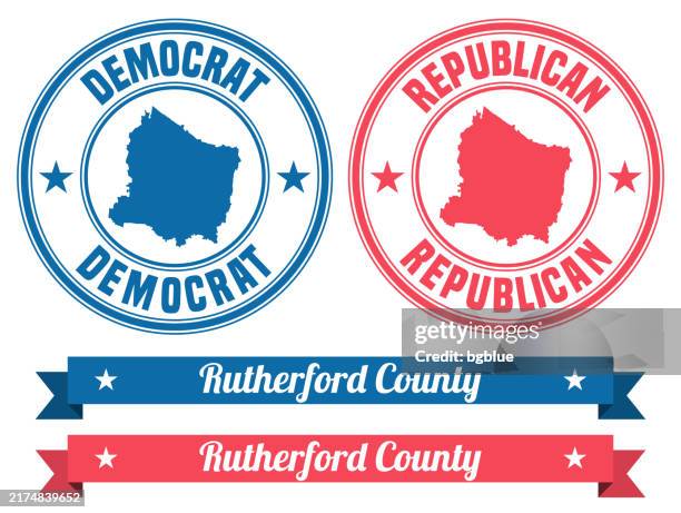 rutherford county, tennessee. map on rubber stamp with banner - murfreesboro tennessee stock illustrations