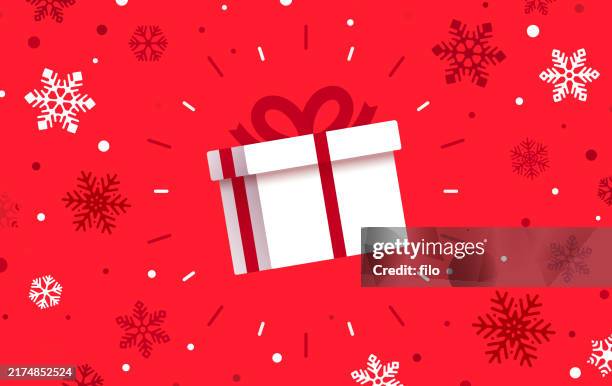 bildbanksillustrationer, clip art samt tecknat material och ikoner med christmas holiday shopping gift giving present background - överraskning