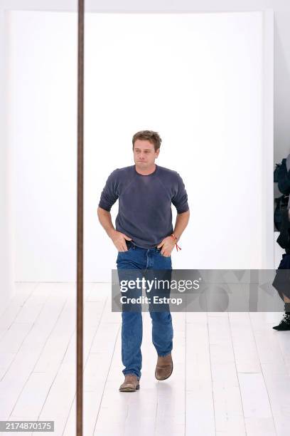 Fashion designer Jonathan Anderson at the runway during the Loewe Paris Womenswear Spring-Summer 2025 show as part of Paris Fashion Week on September...