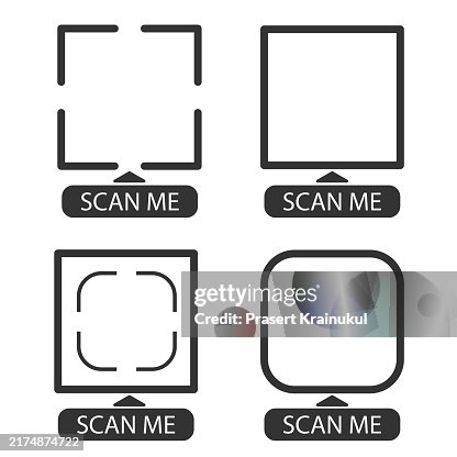 QR code scan icon, scan me barcode sign, isolated QR code scan icon, scan me barcode sign, isolated