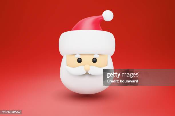 bildbanksillustrationer, clip art samt tecknat material och ikoner med 3d santa claus face. vector - santa
