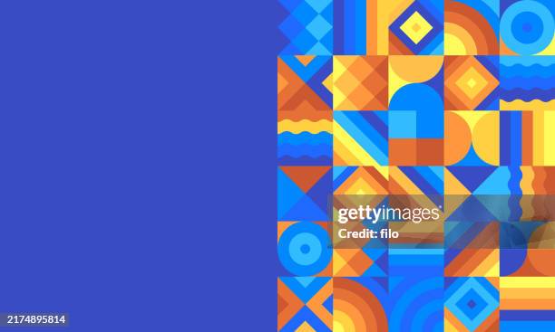 color shapes geometric bauhaus abstract background pattern edge - overhead press stock illustrations