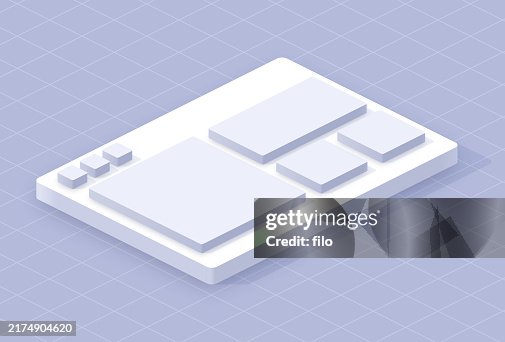 Computer Software Isometric Window Layout Design High-Res Vector ...