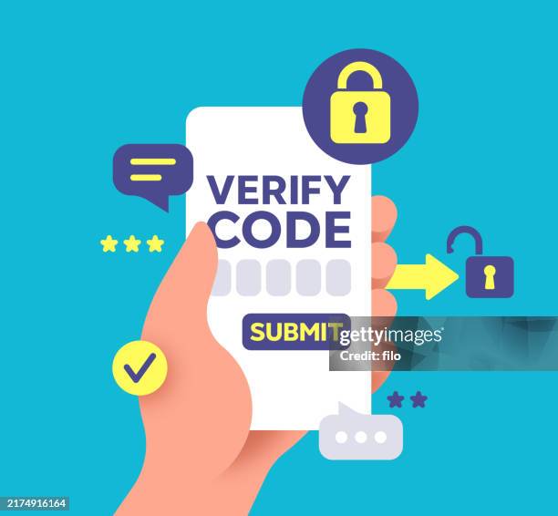 stockillustraties, clipart, cartoons en iconen met two factor multi-factor authentication security concept - digitale authenticatie