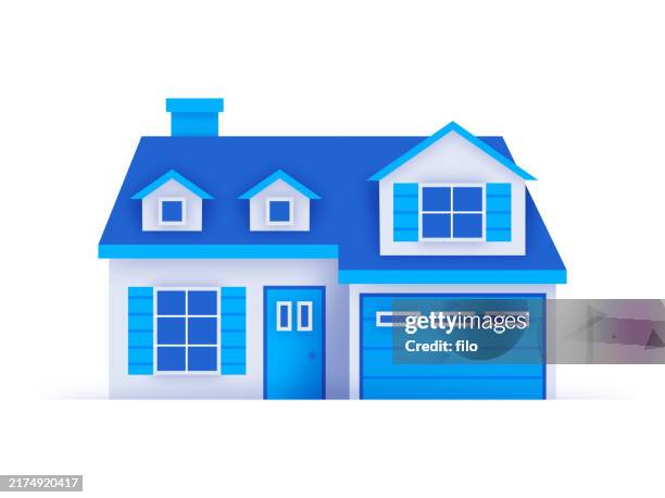 ilustraciones, imágenes clip art, dibujos animados e iconos de stock de blue home empresa de bienes raíces blueprint house diseño de propiedad - problemas de vivienda