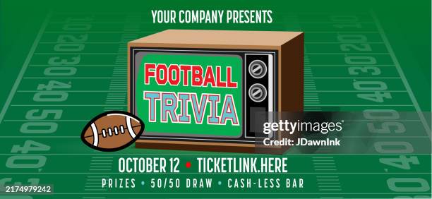 american football sports trivia night event advertisement web banner design concept for social media business restaurants and bars nightlife - trivia stock illustrations