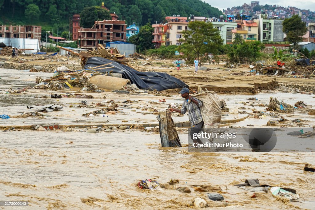 After Flooding Of The Nakhu River In Lalitpur, Nepal.