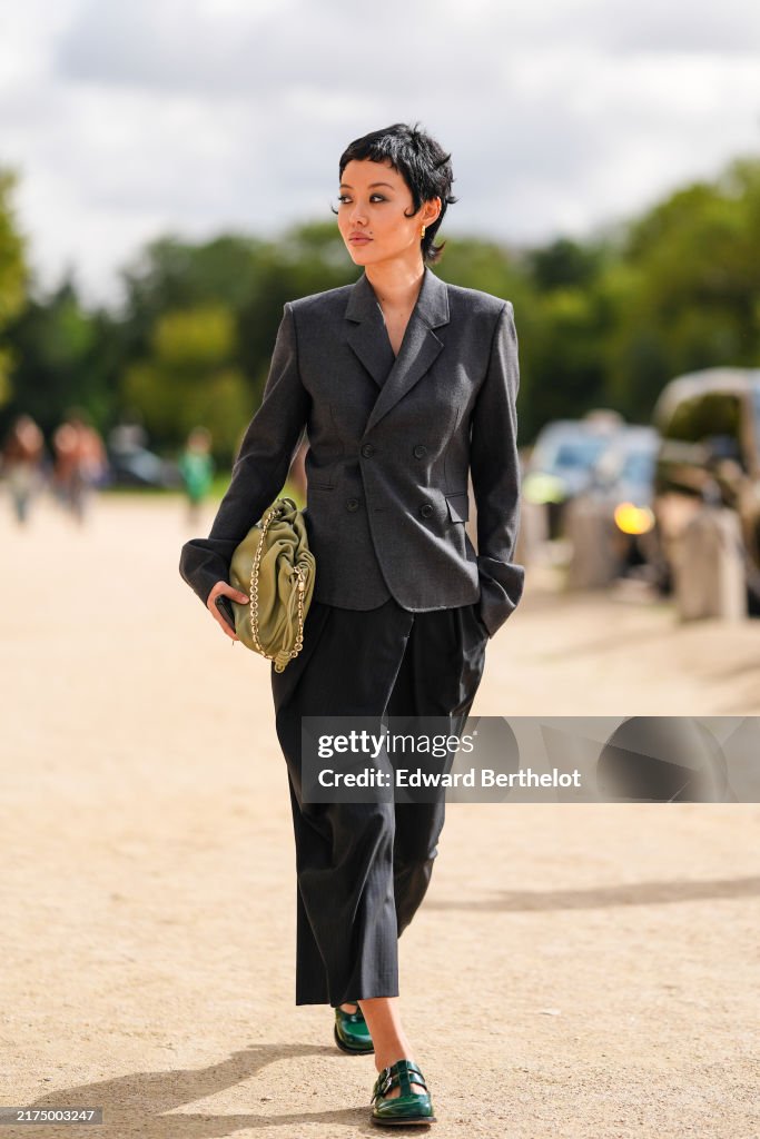 Street Style - Paris Fashion Week - Womenswear Spring/Summer 2025 - Day Five