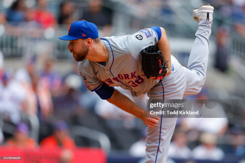 Mets Rattle Tylor Megill of the New York Mets pitches in the first inning during ...