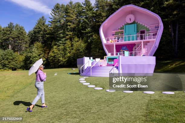 Jordin Sparks visits Polly Pocket's Airbnb on September 27, 2024 in Littleton, Massachusetts.