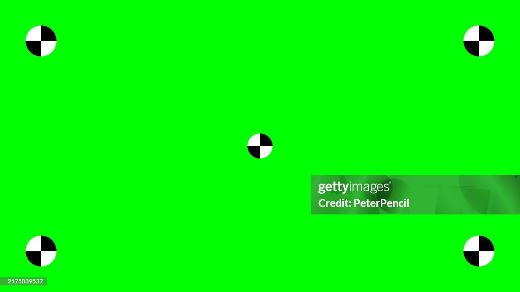 Green Screen with Motion Tracking Markers - Cinema Industry Template - Chromakey with VFX Tracking Points - Vector Illustration