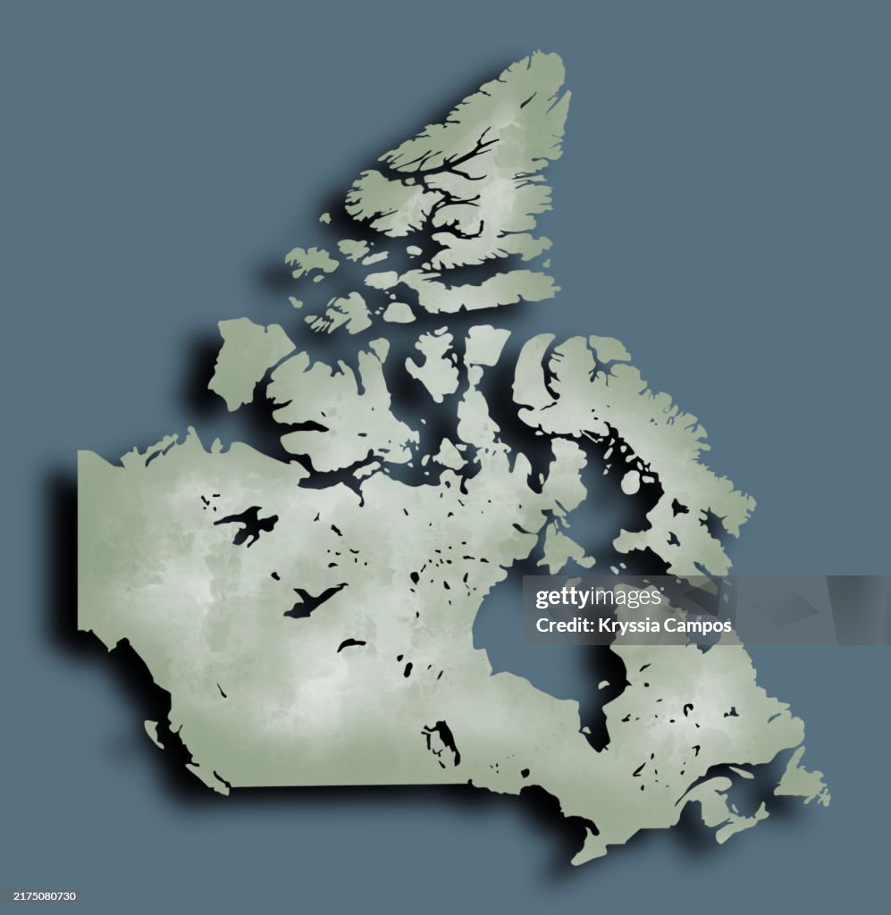Subtle Canadian Map Simplified Map Of Canada With Subtle Texture High-Res Stock Photo ...
