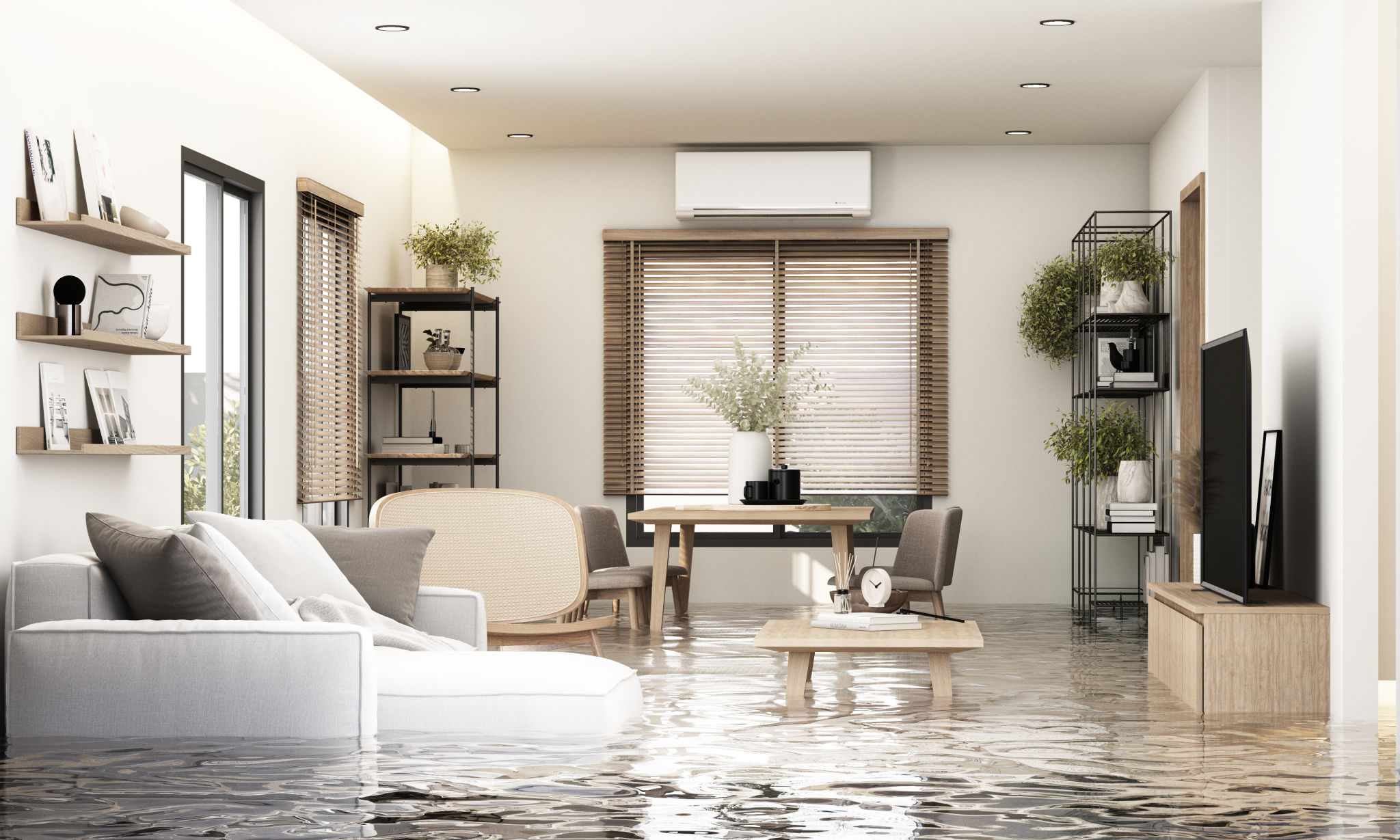 flooded house